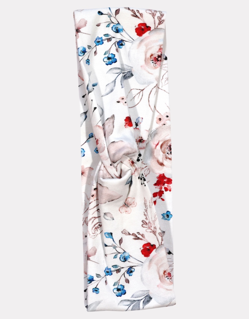 Čelenka Twisted - Květy na bílé